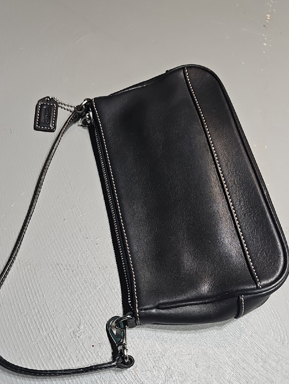Coach VTG Hampton Black Leather Bag  H1S-7785 Satchel Shoulder Hand Bag